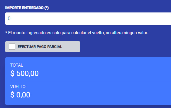 Activar Pago parcial