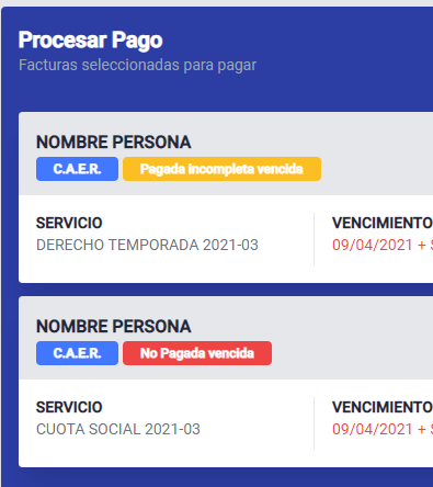 Pago parcial sin pagar
