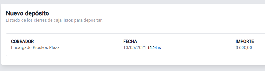 Detalles deposito