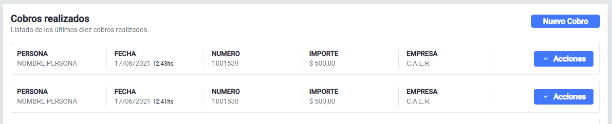 Vista Cobros