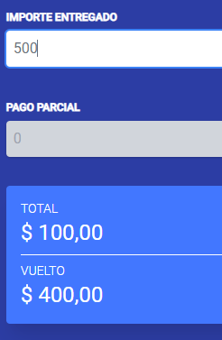 Calcular el vuelto Cobros